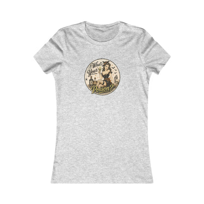 Pick Your Poison Vintage Look Shirt Gift For Bartender Halloween Tshirt Pin Up Girl Womens Fit Retro Punk Bar Staff Tee