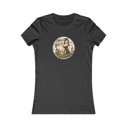 Pick Your Poison Vintage Look Shirt Gift For Bartender Halloween Tshirt Pin Up Girl Womens Fit Retro Punk Bar Staff Tee