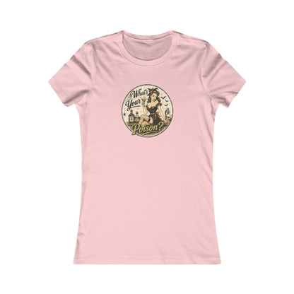 Pick Your Poison Vintage Look Shirt Gift For Bartender Halloween Tshirt Pin Up Girl Womens Fit Retro Punk Bar Staff Tee