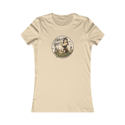 Pick Your Poison Vintage Look Shirt Gift For Bartender Halloween Tshirt Pin Up Girl Womens Fit Retro Punk Bar Staff Tee
