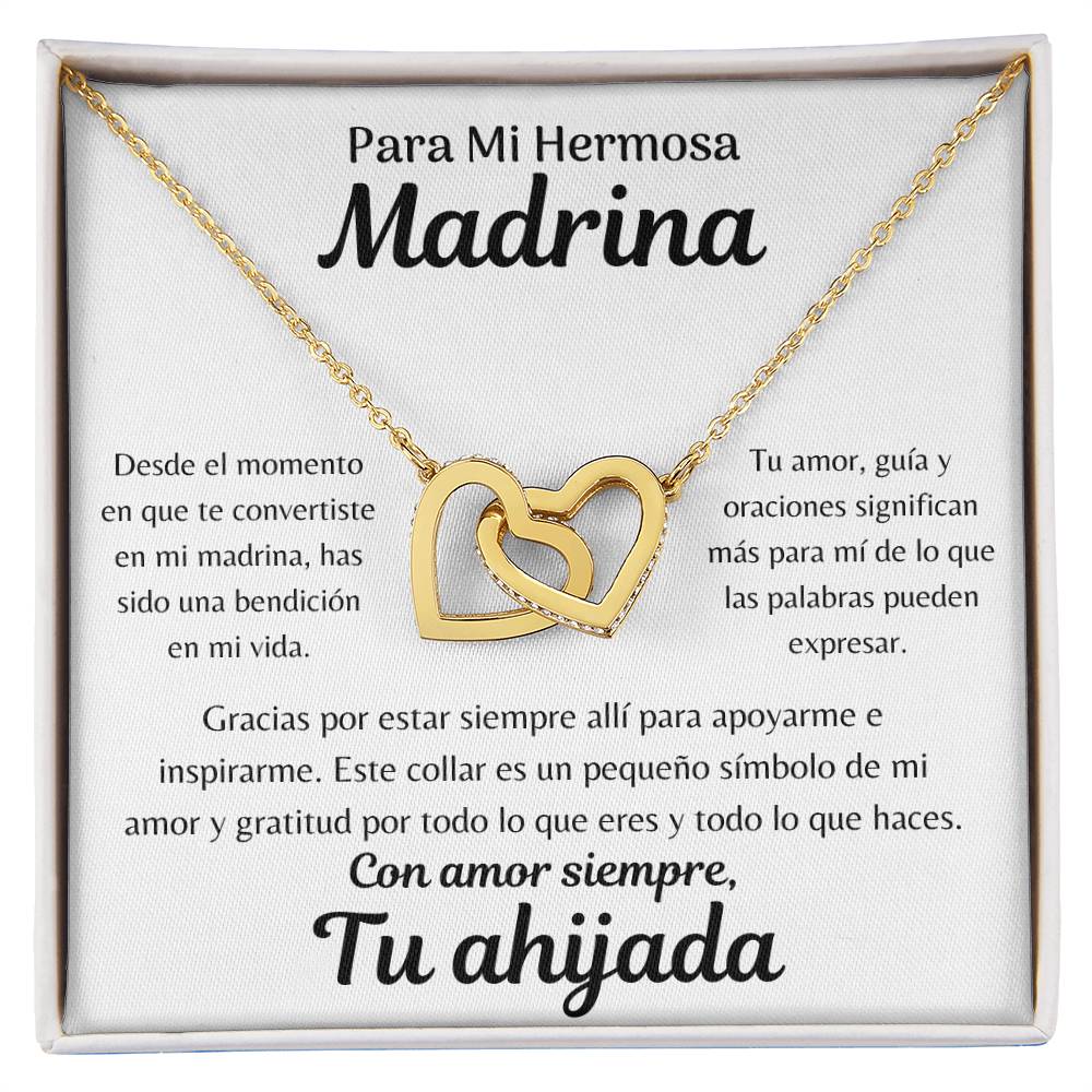 Madrina | Collar de Corazones Entrelazados | Ahijada | Godmother Necklace Spanish