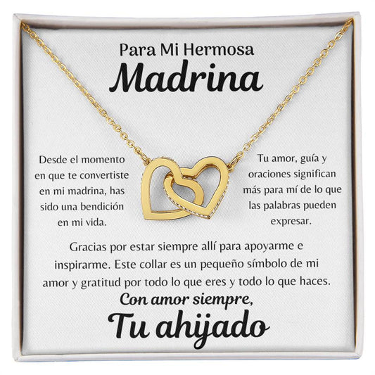 Madrina | Collar de Corazones Entrelazados | Ahijado | Godmother Necklace Spanish