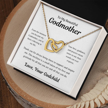 Godmother Interlocking Hearts Necklace | Godchild | Goddaughter | Godson