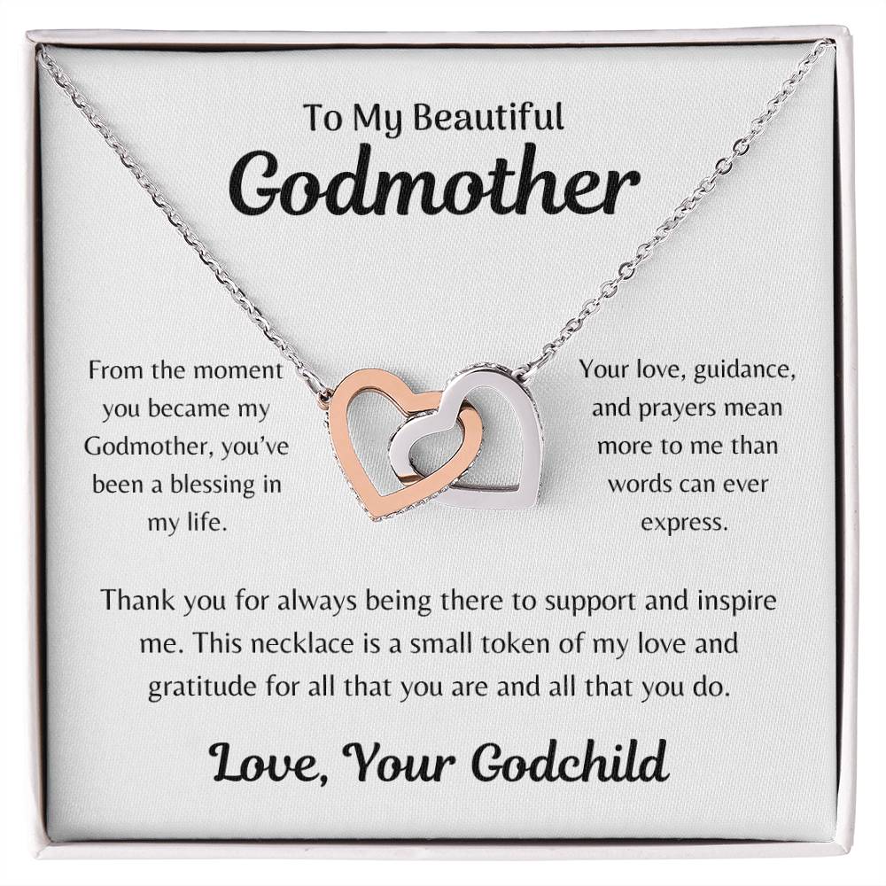 Godmother Interlocking Hearts Necklace | Godchild | Goddaughter | Godson