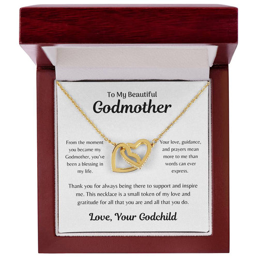 Godmother Interlocking Hearts Necklace | Godchild | Goddaughter | Godson