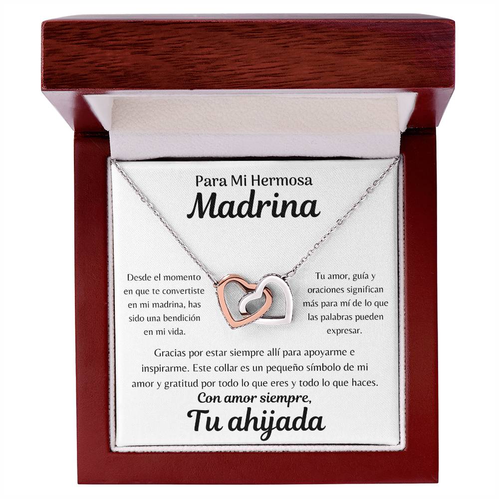 Madrina | Collar de Corazones Entrelazados | Ahijada | Godmother Necklace Spanish