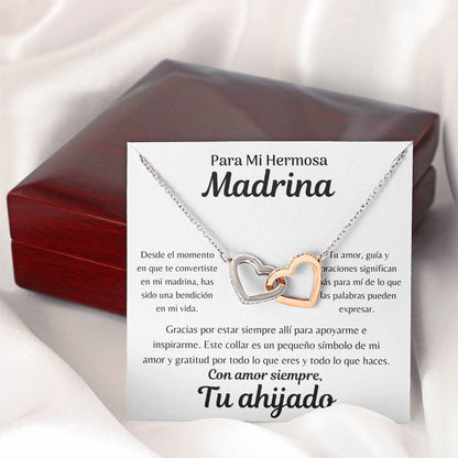 Madrina | Collar de Corazones Entrelazados | Ahijado | Godmother Necklace Spanish